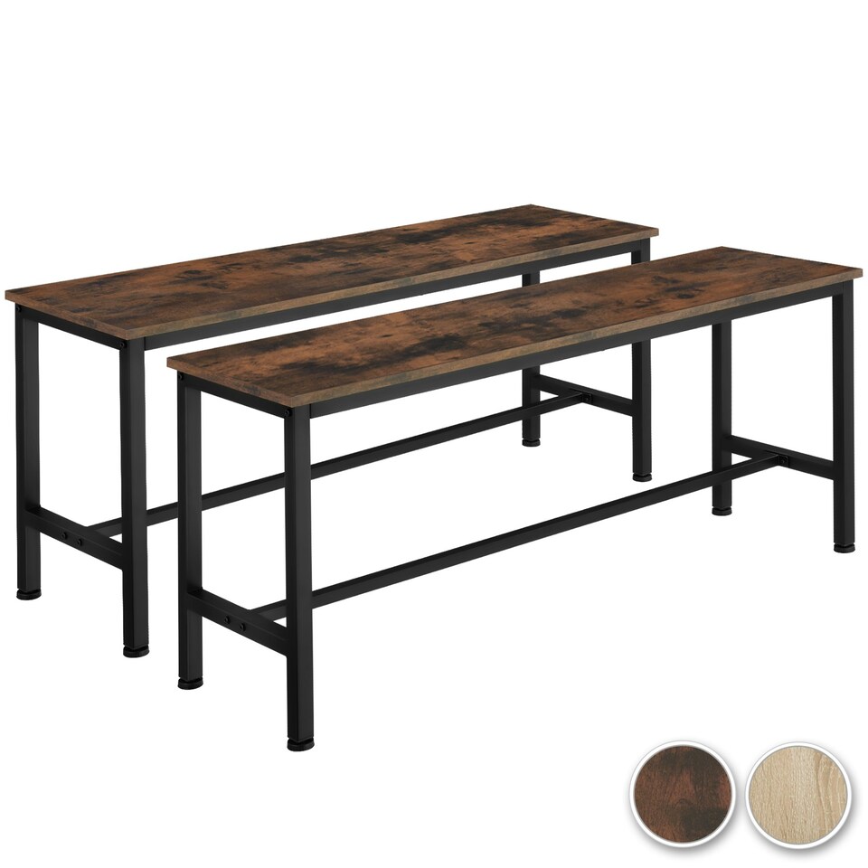 image 1 of Pair of Benches Fairfield 108 x 32.5 x 50 cm Brown | Dark