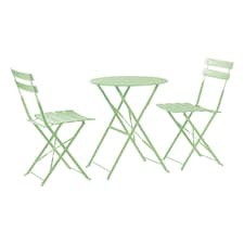 Harbour Housewares 2 Seater Sussex Bistro Set - Round - Sage Green | Green | Sage Green | 1