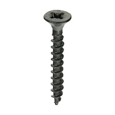Timco - Chipboard Screws - PZ - Double Countersunk - Exterior - Black Organic (Size 4.0 x 30 - 25 Pieces)
