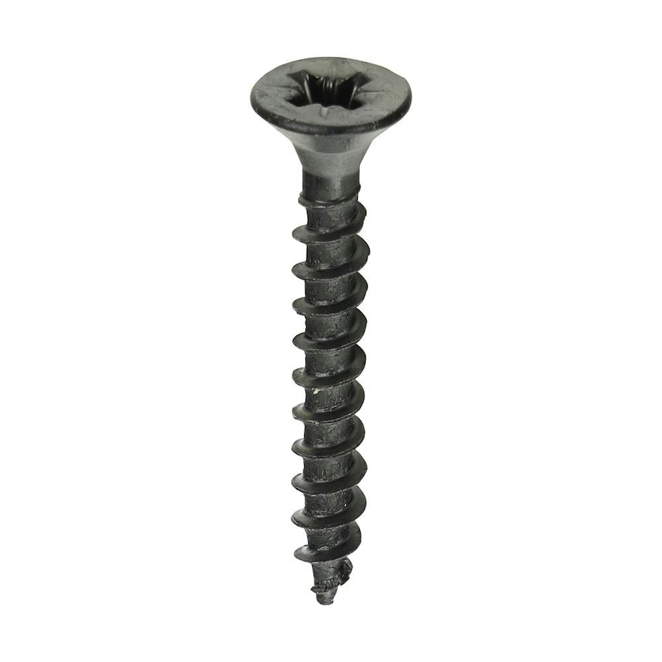 image 1 of Timco - Chipboard Screws - PZ - Double Countersunk - Exterior - Black Organic (Size 4.0 x 30 - 25 Pieces)
