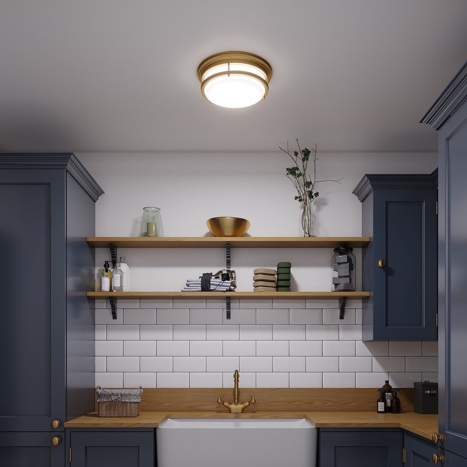 image 1 of Hadley 3 Light Semi Flush Ceiling Light Brushed Bronze, E27