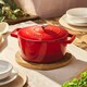image 2 of Cooks Professional Casserole Dish 26cm – Ovenproof Pan with Lid | Red | Red
