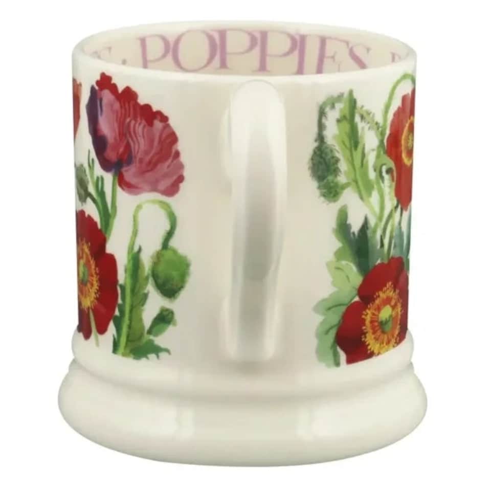 image 1 of Mug: 1 x 300ml Emma Bridgewater Poppy Half Pint Mug (2025 Design), Ceramic White