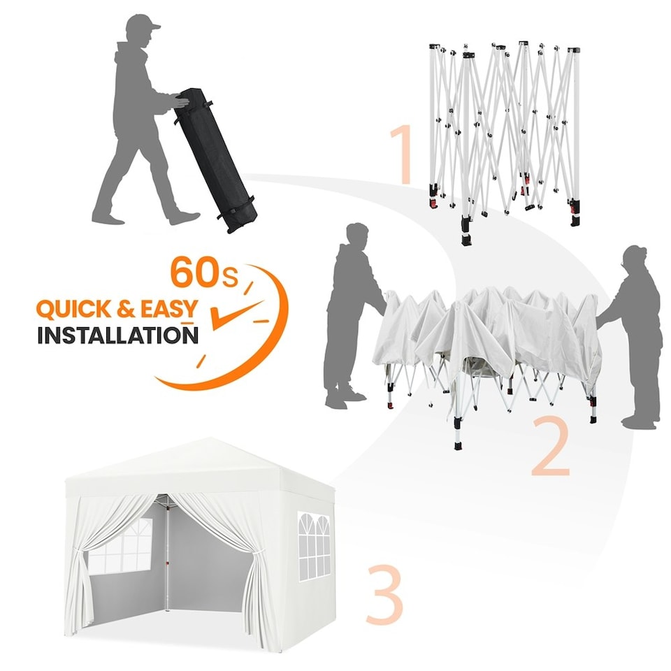 image 1 of Yaheetech Pop Up Canopy Tent W/ 4 Sidewalls White