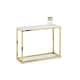 image 2 of White Marble Top Console Table with Gold Framing White