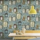image 2 of GrandDeco Tempera Frames Concrete Effect Textured Wallpaper - Blue - 10m x 53cm Blue