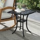image 2 of Outsunny Cast Aluminium Bistro Table with Umbrella Hole, Black