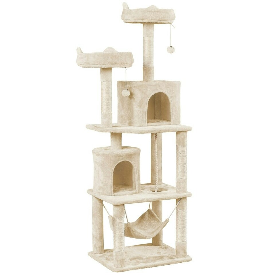 image 1 of Yaheetech 179 cm Tall Multi Level Cat Tree Kitten Condo Beige