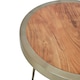 image 5 of Acacia Wood Round Coffee Table-Kitchen Table With Distinctive Grain-Metallic Accent Table With Splayed Legs