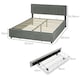 image 7 of HOMCOM King Size Bed Frame with Storage and Adjustable Velvet Headboard