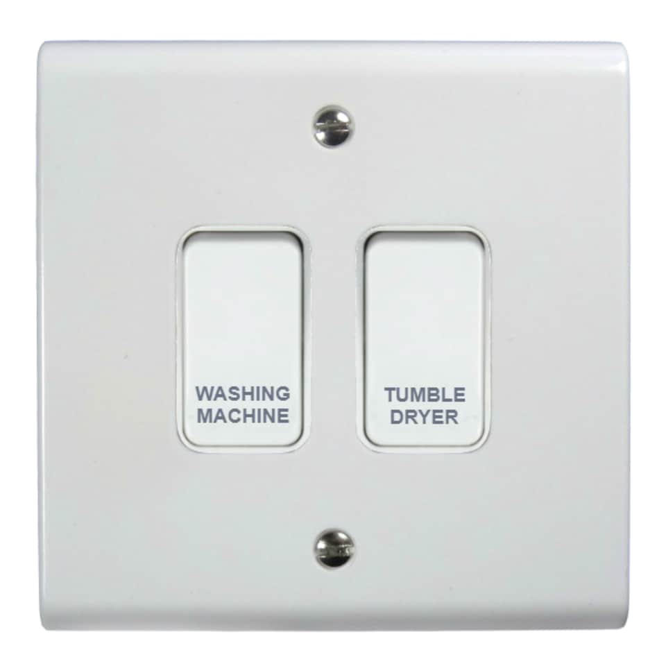 Deta Customised Grid Switch Kitchen Control Panel - 2 Gang (White)