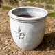 image 3 of Primrose Small Stoneware Debossed Logo Round Planter In Cream 24cm