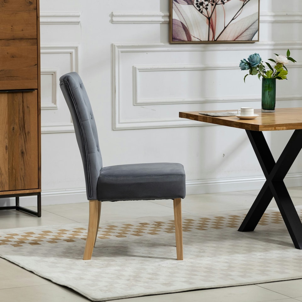 image 1 of Pienza Velvet Dining Chairs - Set of 2