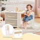 image 5 of COSTWAY Toddler Wooden Activity Table & 2 Chairs Set Cream