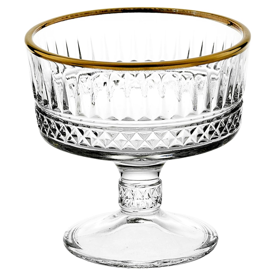 image 1 of Glass Dessert Bowls Ice Cream Sundae Fruit Cocktail Pudding Footed Dessert Cups | Clear | Clear | Set of 6