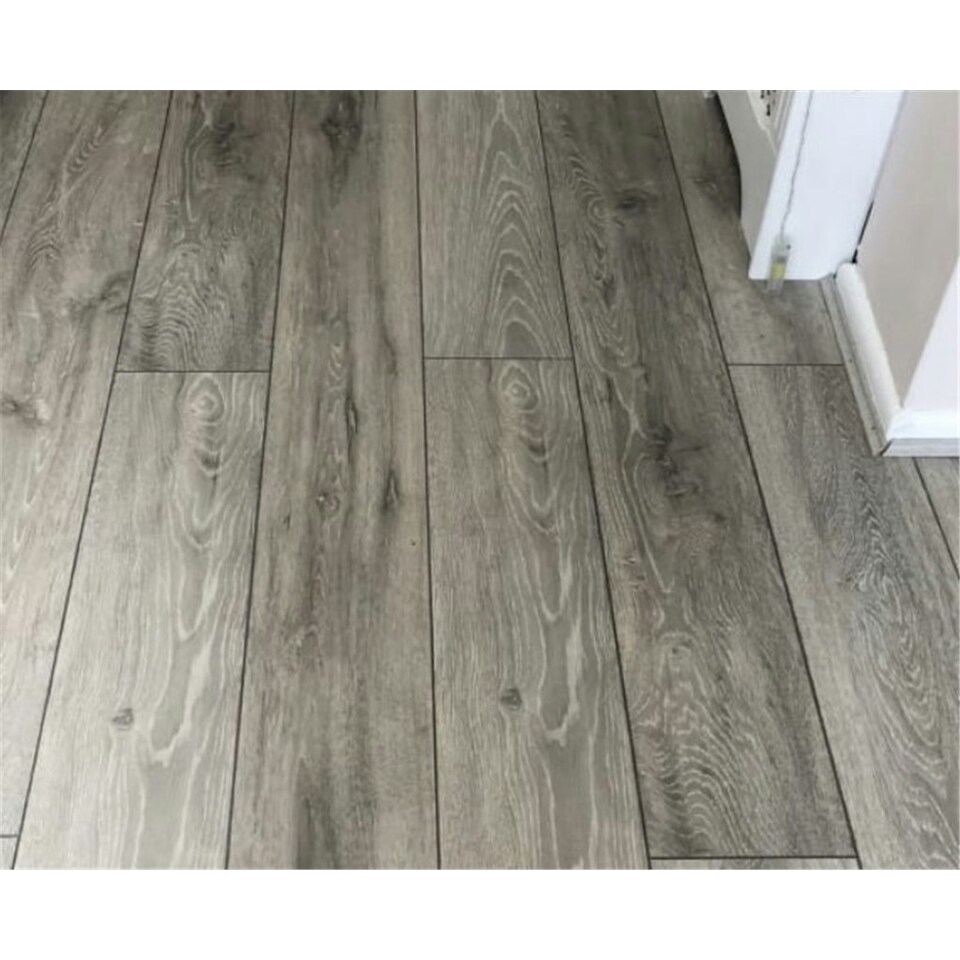 image 1 of PACK OF 10 (Total 10 Units) - Grey Oak 8mm Thick Laminate Flooring (22.2m2 Coverage)