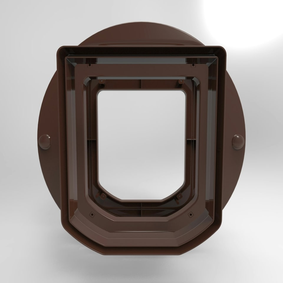 image 1 of Cat Mate Cat Flap Adapter Kit for Walls and Glass Panels – Brown (361B)