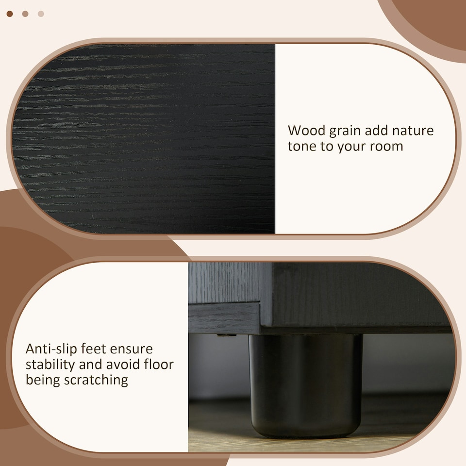 image 1 of Vinsetto 2-Tier Locking Filing Cabinet Office Storage Cabinet, Black