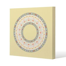 Yellow Circle Ornament. Round Frame (Canvas Print) 90 x 90 x 4cm