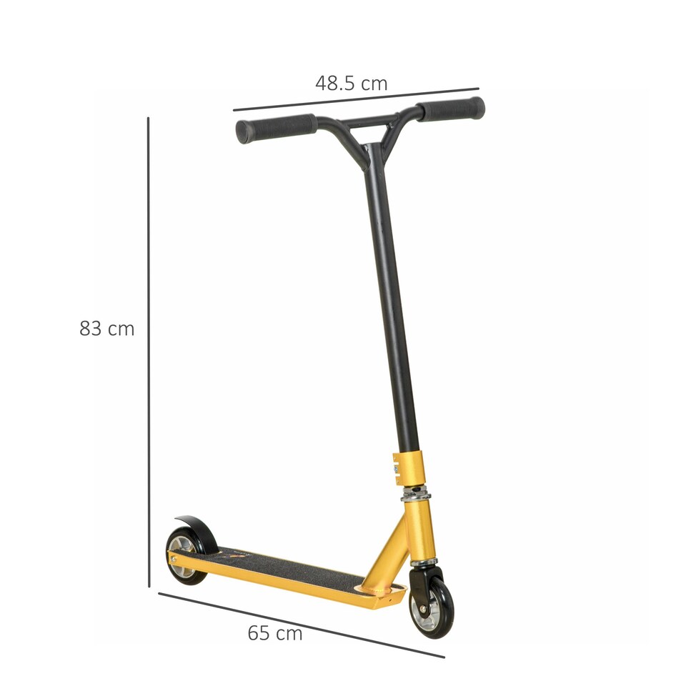 image 1 of HOMCOM Stunt Scooter Entry Level Tricks Scooter for 14+ Beginners, Gold