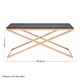 image 4 of Montril Glass Top Criss Cross Coffee Table Gold