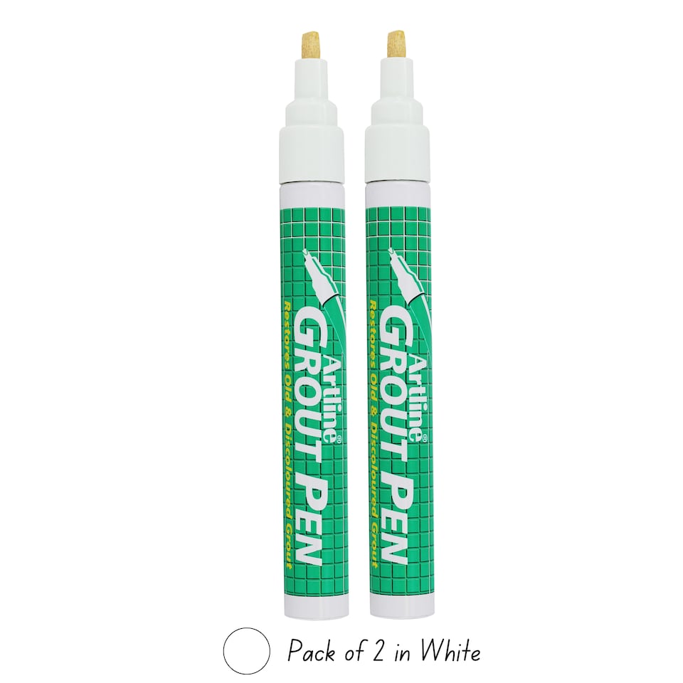 image 1 of Artline Pack of 2 Grout Restoration Marker Pens - White