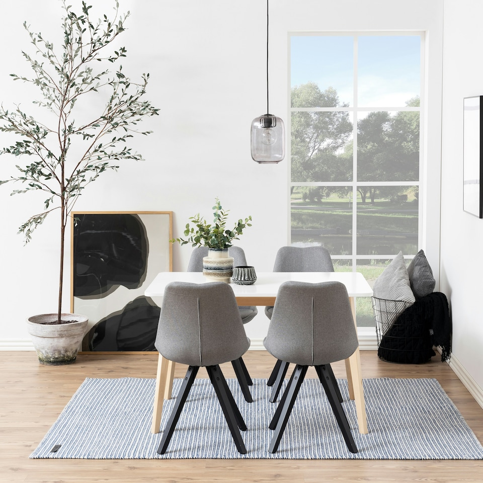 image 1 of Raven Dining Table in White & Oak