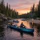 image 2 of Wave Venturer Inflatable Touring Canoe, 3 Person, Navy