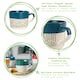 image 2 of Nicola Spring Ceramic Dipped Dash Coffee Mugs - 475ml - Blue - Pack of 6 Blue