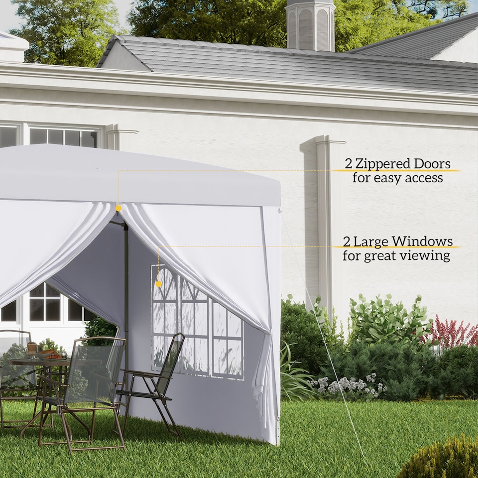image 1 of Outsunny 3x3(m) Garden Pop Up Gazebo Canopy Marquee w/ Carry Bag, White