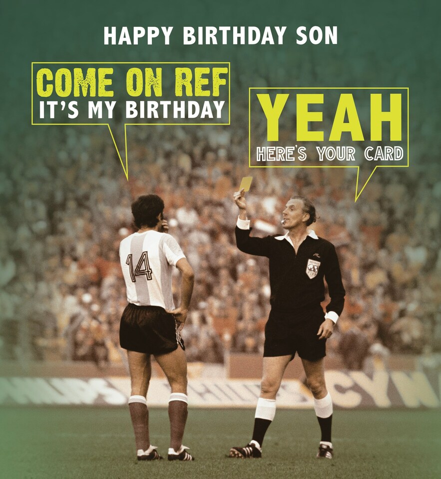 image 1 of Son Football Yellow Card - Birthday Card For Son