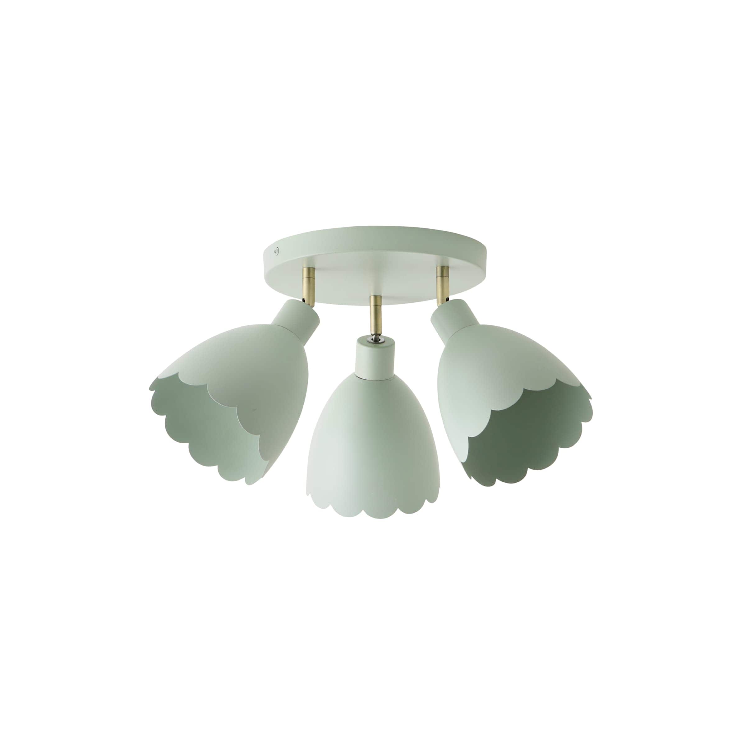 ValueLights Millie Metal Flower Style Scallop Adjustable Spotlight Ceiling Light in Pale Green