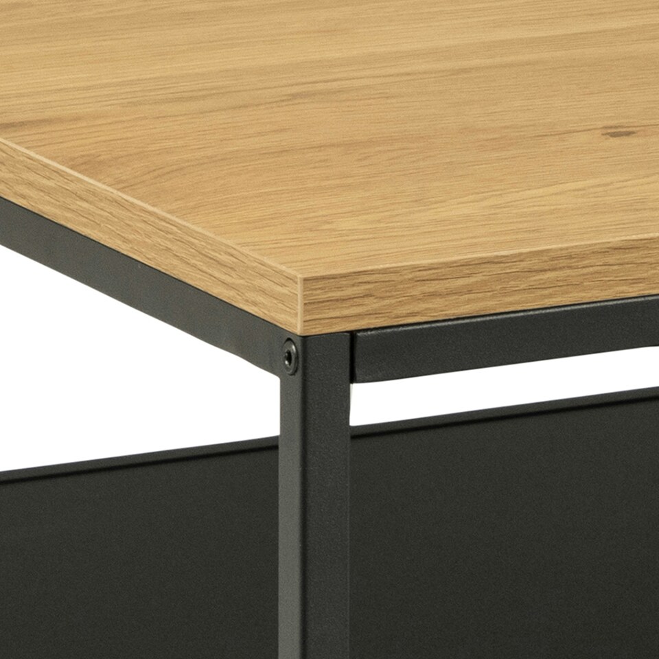 image 1 of Gila Coffee Table with Open Shelf in Oak & Black