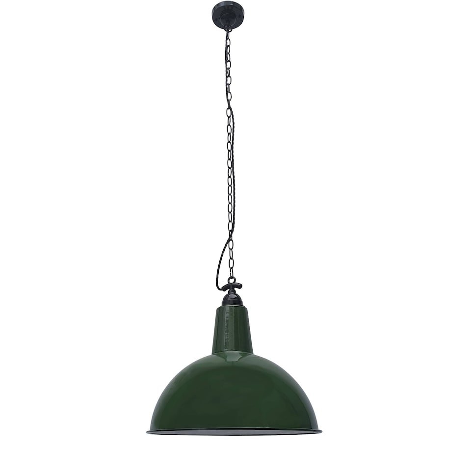 image 1 of Lou 1 Light Dome Ceiling Pendant Green, E27