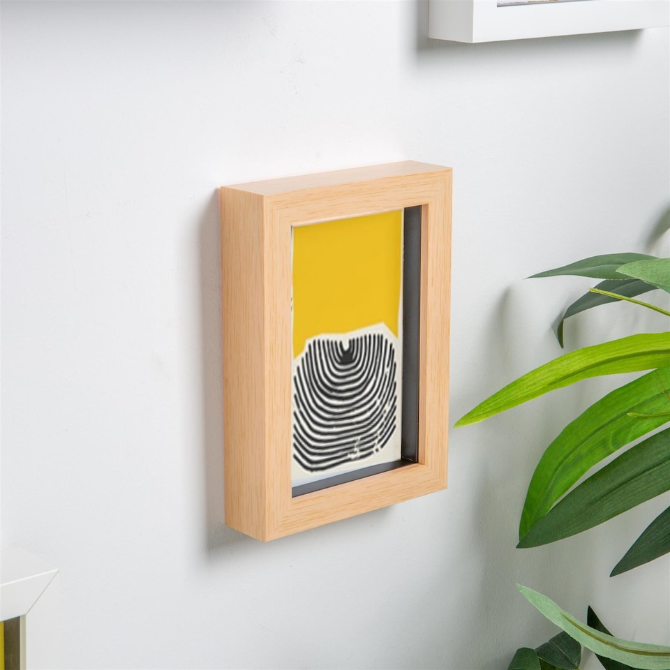image 1 of Nicola Spring 4 x 6" Photo Frame - Light Wood - 3D Photo Frame Picture Frame Box Portrait Display Case (17.5 x 12.5cm)