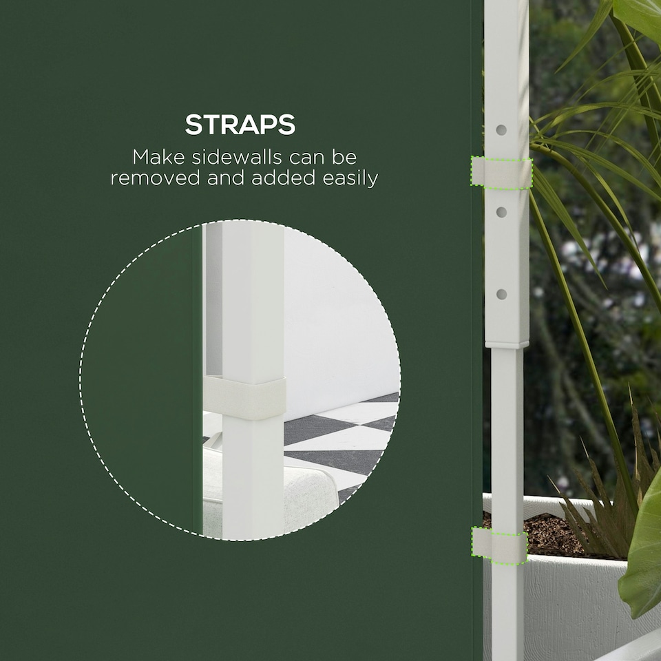 image 1 of Outsunny 3x3(m) or 3x6m Pop Up Gazebo Side Panels Replacement, 2 Pack, Green