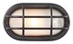 image 1 of Matt Black Cast Aluminium Outdoor Oval Bulkhead Wall Light | Black