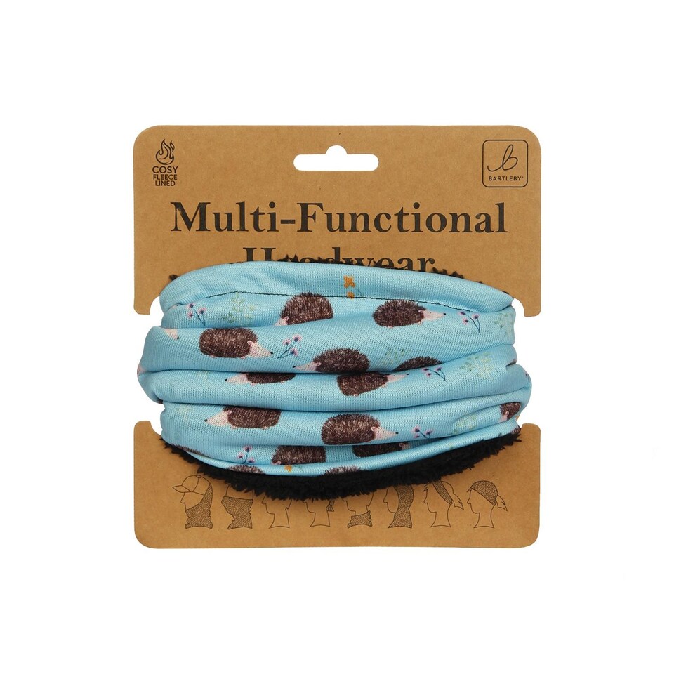 Bartleby Multifunctional Fleece Lined Snood Headwear Hedgehogs