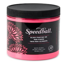 Speedball Water-Soluble Block Ink, Fluorescent Hot Pink, 8oz