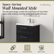 image 2 of Bathroom Wall Hung 2 Soft Close Drawer Vanity Unit, Black, 610mm | Black | Charcoal Black | 579 x 610 x 390mm