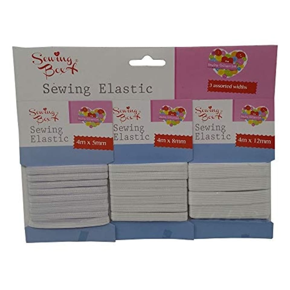 image 1 of Pack of 3 Assorted Widths Sewing Elastic