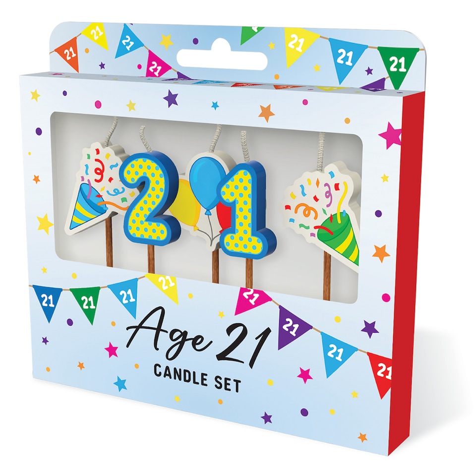 image 1 of Milestone 21st Birthday Cake Candle Set