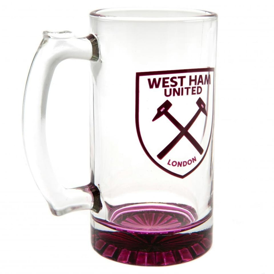 image 1 of West Ham United FC Crest Glass Tankard - Burgundy - One Size