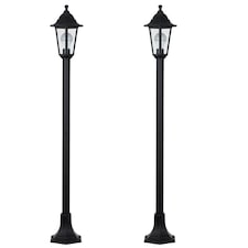 ValueLights Mayfair Pair 1.2m Black IP44 Outdoor Lamp Post Bollard Lights