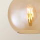 image 5 of ValueLights Bellamy Gold Flush Ceiling Light Amber Shade & Bulb | Gold | Amber