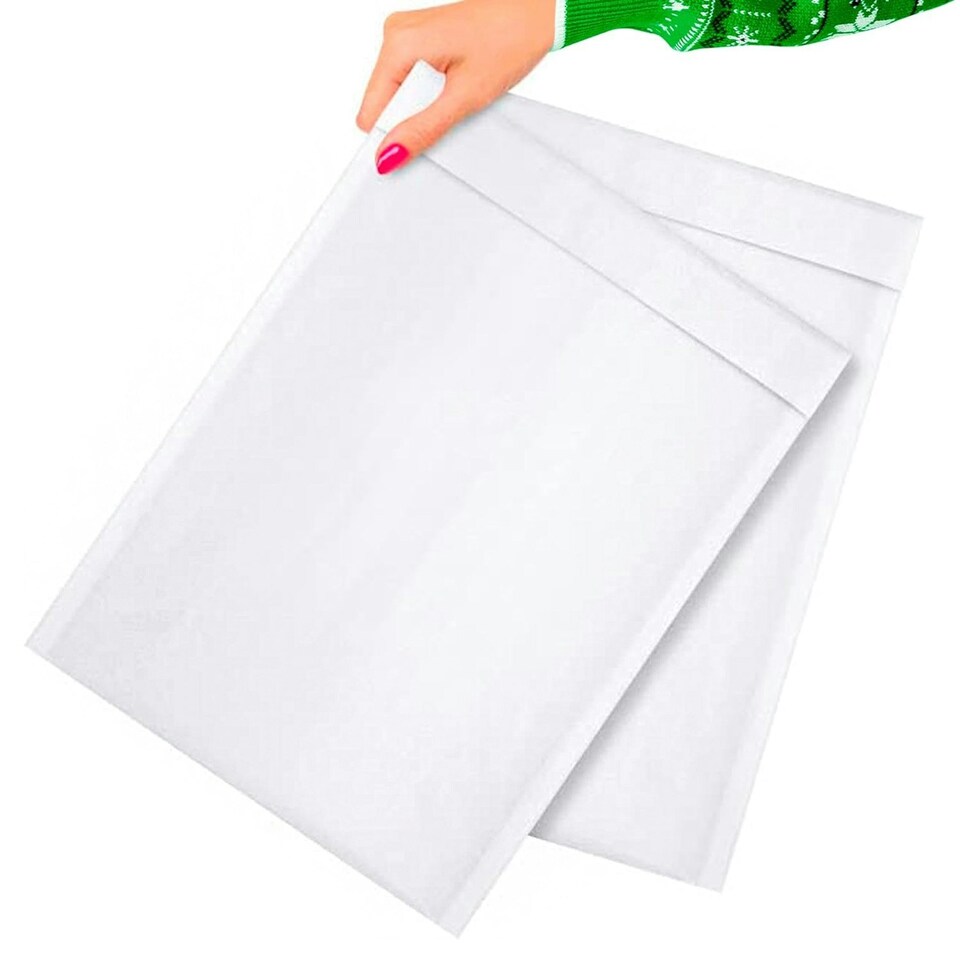 image 1 of 200 x Size 9 (290x445mm) White Padded Bubble Lined Secure Self Sealing Peel & Seal Mailing Postal Envelopes | White | One Size | 1.0