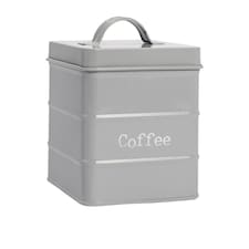 Harbour Housewares Vintage Metal Kitchen Coffee Canister - Grey