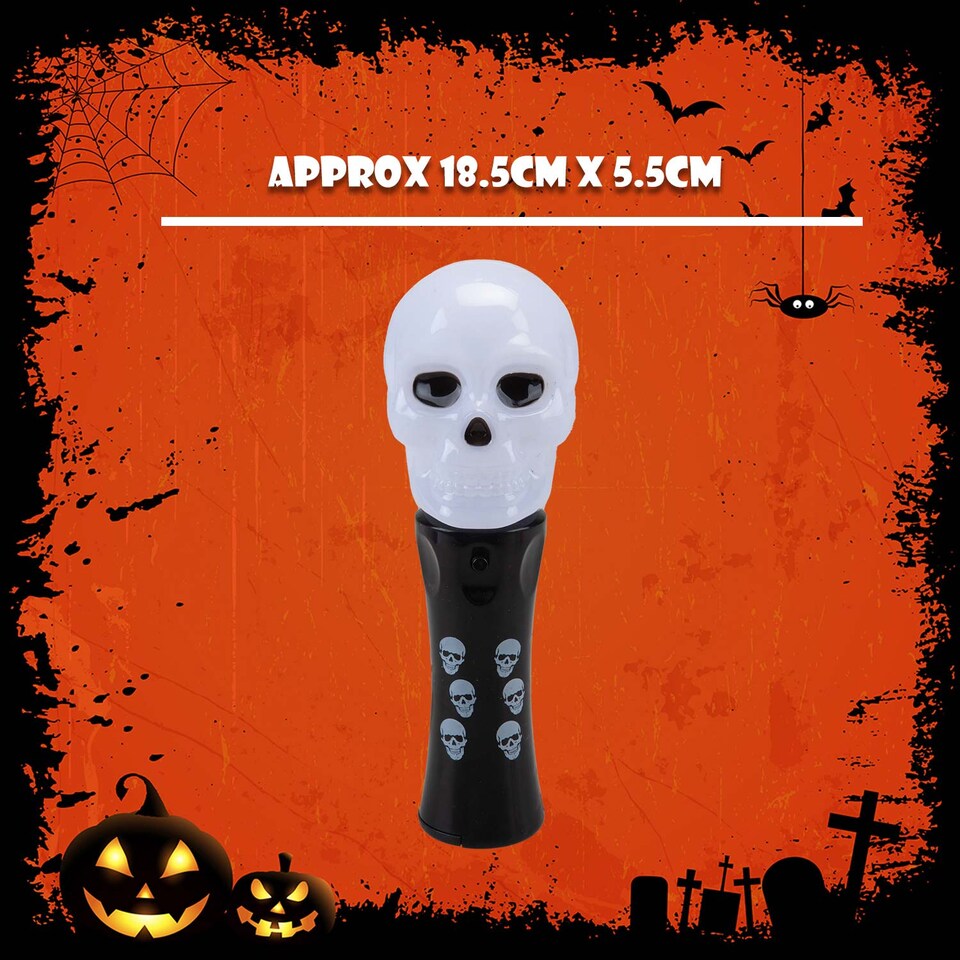 image 1 of vfm-estore Halloween Flashing Skull Wand - 18.5cm Party Accessory