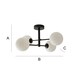 image 7 of ValueLights Darla Black Opaque Globe Bathroom Ceiling Light & Bulbs | Black