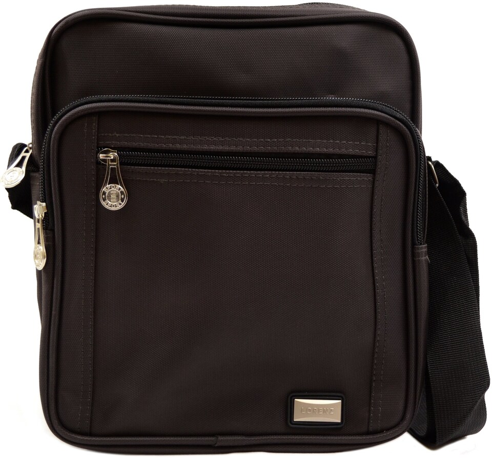 image 1 of Lorenz Smooth Canvas Style Travel / Work 'Small Messenger' Shoulder Bag | Brown | Brown